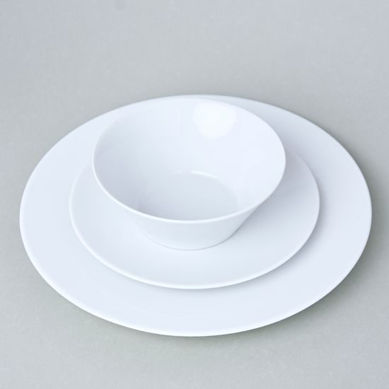 Bohemia White, Talířová sada pro 6 osob, design Pelcl, Český porcelán a.s.