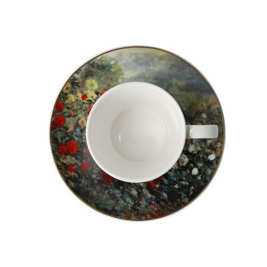 Šálek a podšálek Monetův dům, 0,1 l / 15,5 cm, jemný kostní porcelán, C. Monet, Goebel