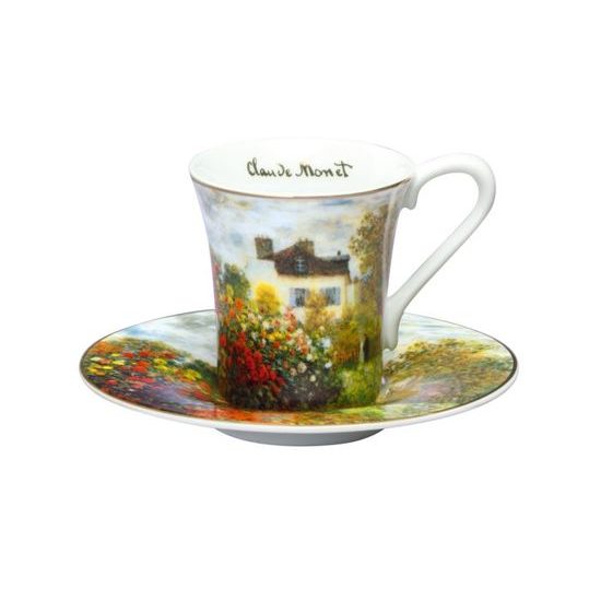 Sada Monetův dům: šálek espresso 10 ml + podšálek 8 cm + pouzdro na brýle + utěrka na brýle, C. Monet,Goebel