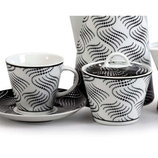 Kávová sada pro 6 osob, Thun 1794, karlovarský porcelán, TOM 30404 černý