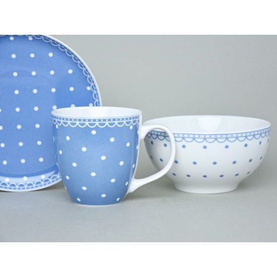 Snídaňová sada 3-dílná, Tom 30357a0 modrý, Thun 1794, karlovarský porcelán