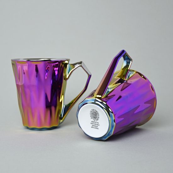 Hrnek Diamond Purple Titan, růžová/fialová a platina, 250 ml, porcelán Goldfinger
