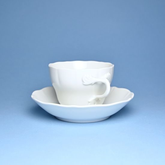 Šálek a podšálek C plus C 0,25 l / 15,5 cm na čaj, Bílý porcelán, Český porcelán a.s.