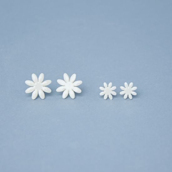 Náušnice: Puzetky - Sedmikrásky 1 cm, Porcelanové šperky Ateliér Mallys