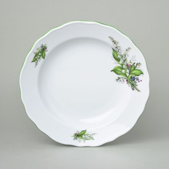 Talíř hluboký 24 cm, konvalinky, Český porcelán a.s.