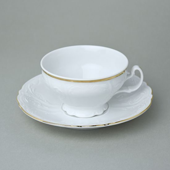 Šálek a podšálek čajový 205 ml / 16 cm, Thun 1794, karlovarský porcelán, BERNADOTTE zlatá linka