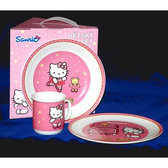 Dětská porcelánová sada Hello Kitty, růžová, Thun 1794 karlovarský porcelán