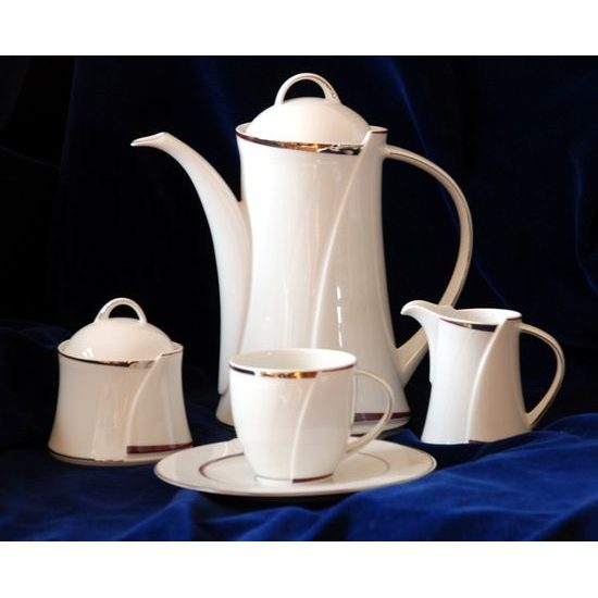 Kávová souprava pro 6 osob (15dílná), Achat 3830 Virtuoso, Královský porcelán Tettau