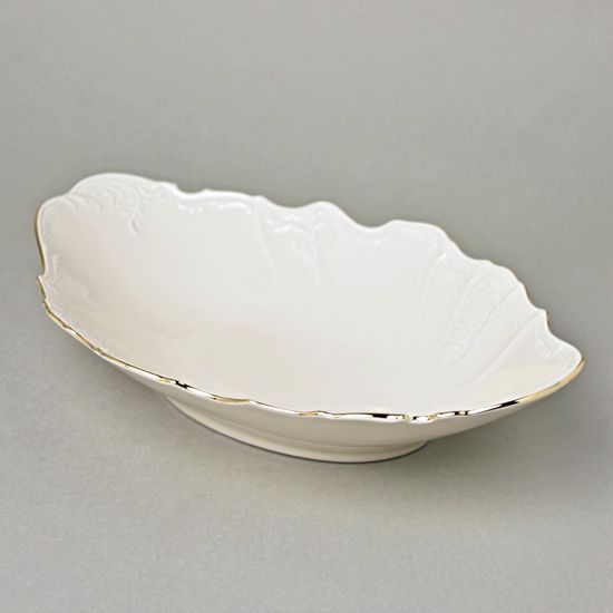 Koš na chléb a pečivo 34 cm, Thun 1794, karlovarský porcelán, BERNADOTTE ivory + zlato