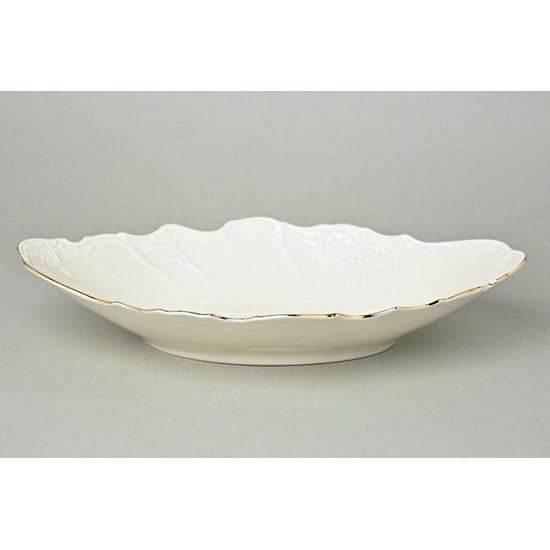 Koš na chléb a pečivo 34 cm, Thun 1794, karlovarský porcelán, BERNADOTTE ivory + zlato