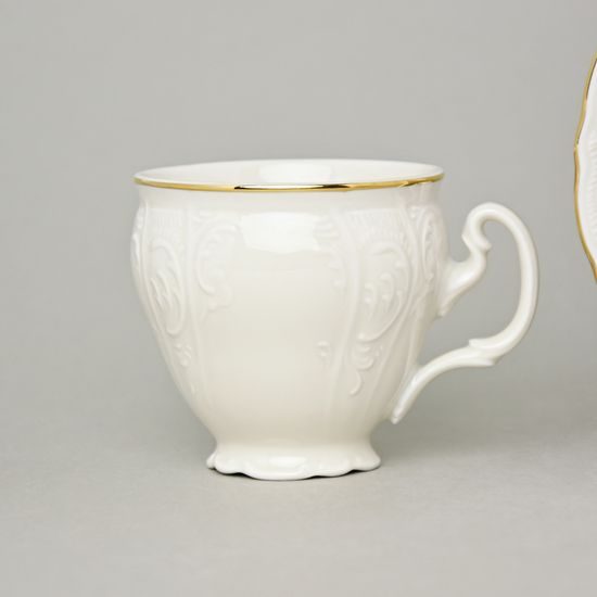 Šálek a podšálek kávový 150 ml / 14 cm, Thun 1794, karlovarský porcelán, BERNADOTTE ivory + zlato