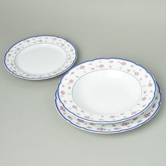 Talířová souprava pro 6 osob, Thun 1794, karlovarský porcelán, ROSE 80283