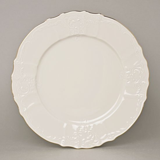 Talíř mělký 27 cm, Thun 1794, karlovarský porcelán, BERNADOTTE ivory + zlato