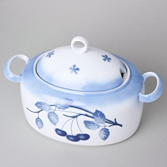 Mísa polévková Cairo 3 l, Thun 1794, karlovarský porcelán, BLUE CHERRY