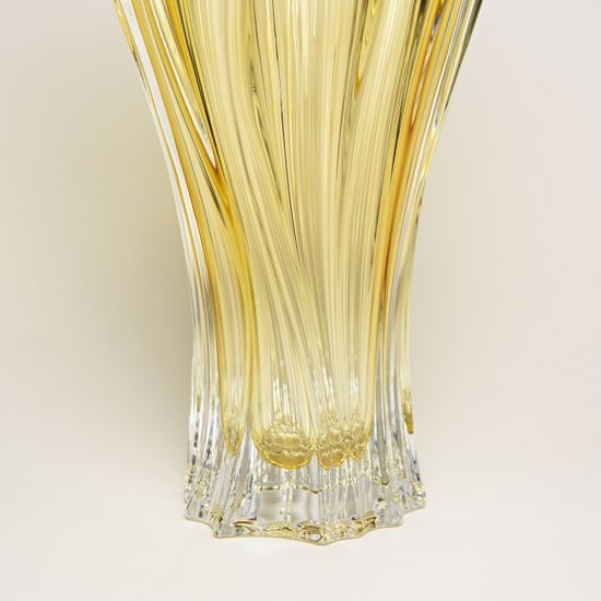 Skleněná váza Plantica Ambr, žlutá, 32 cm, Aurum Crystal