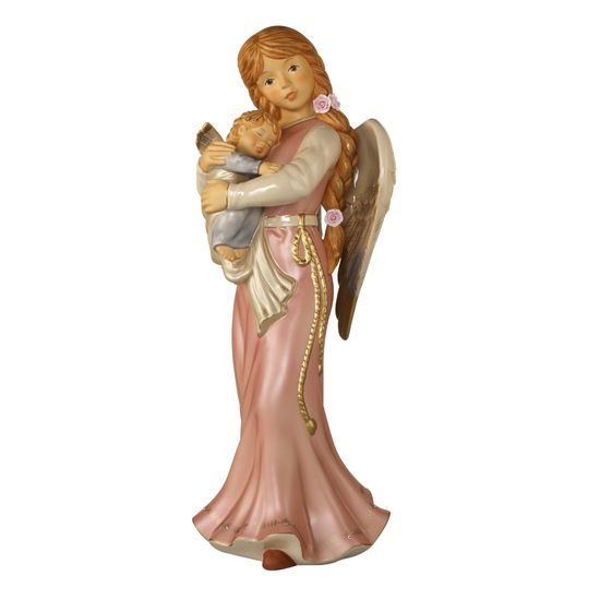 Strážný anděl Gloria 19 / 18 / 50 cm, figurka z kameniny, Goebel