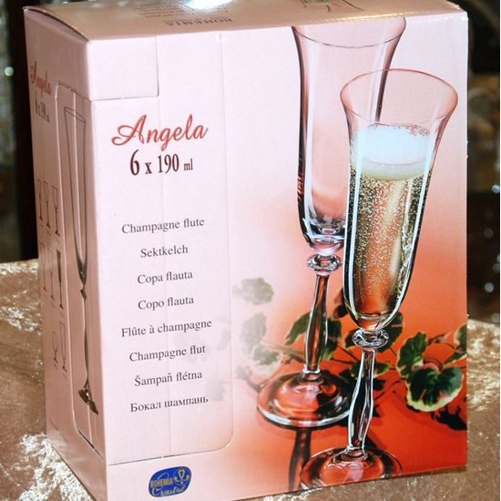 Angela 190 ml, sklenička na šampus, 1 ks., Bohemia Crystalex