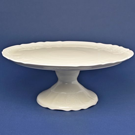 Talíř dortový na noze 32 cm, Thun 1794, karlovarský porcelán, BERNADOTTE ivory