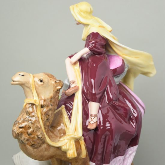 Arab na velbloudu 54 x 30 x 60 cm, saxe, Porcelánové figurky Duchcov