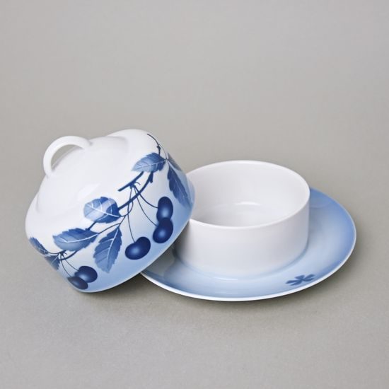 Máslenka kulatá 250 g, Thun 1794, karlovarský porcelán, BLUE CHERRY