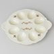 Podnos na 8 vajec 25 cm, Thun 1794, karlovarský porcelán, BERNADOTTE ivory + kytičky