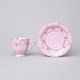 Šálek 90 ml espresso a podšálek 10,5 cm, Sonáta dekor 158, Leander, růžový porcelán