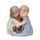 Chlapec s dívkou v objetí s malým pejskem 8,5 cm, porcelánové figurky Royal Copenhagen