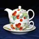 Třešně: Čajová sada 3díl. Tea for one set, Anglický porcelán Roy Kirkham