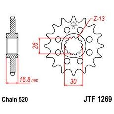 Řetězové kolečko JT JTF 1269-14 14 zubů, 520