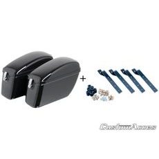 Boční kufry CUSTOMACCES SILVER AMZ006N černý pair, with KF universal support