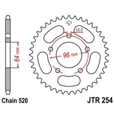 Řetězová rozeta JT JTR 254-37 37 zubů, 520