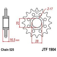 Řetězové kolečko JT JTF 1904-15 15 zubů, 525