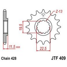 Řetězové kolečko JT JTF 409-15 15 zubů, 428