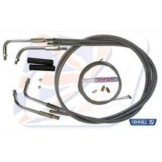 THROTTLE CABLE KIT VENHILL U01-4-405 BRAIDED THREADED