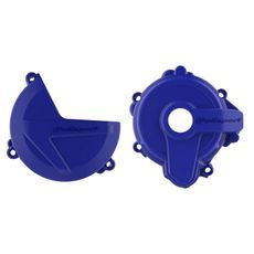 CLUTCH AND IGNITION COVER PROTECTOR KIT POLISPORT 91005, MĖLYNOS SPALVOS