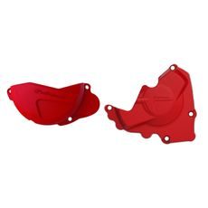 CLUTCH AND IGNITION COVER PROTECTOR KIT POLISPORT 90956, RAUDONOS SPALVOS