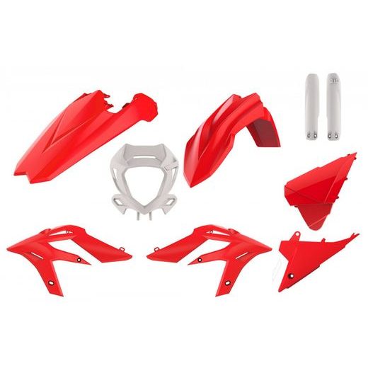 IŠORINIŲ PLASTMASINIŲ DETALIŲ RINKINYS POLISPORT 91059 ENDURO RED/WHITE