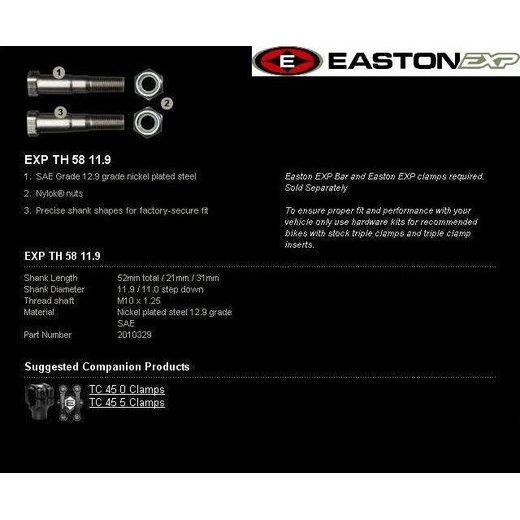 VAIRO MONTAVIMO RINKINYS EASTON EXP EXP TH 58 11.9