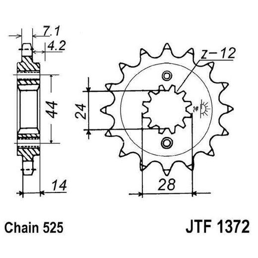 PRIEKINĖ ŽVAIGŽDĖ JT JTF 1372-17RB 17T, 525