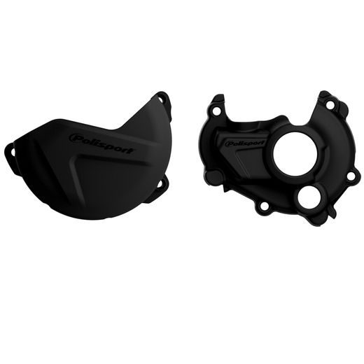 CLUTCH AND IGNITION COVER PROTECTOR KIT POLISPORT 90941, JUODOS SPALVOS