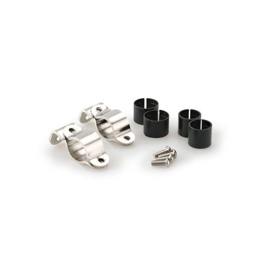 KIT CLAMPS PUIG ROADSTER 2179I NURŪDIJANČIO PLIENO 26MM WITH RUBBERS 22MM