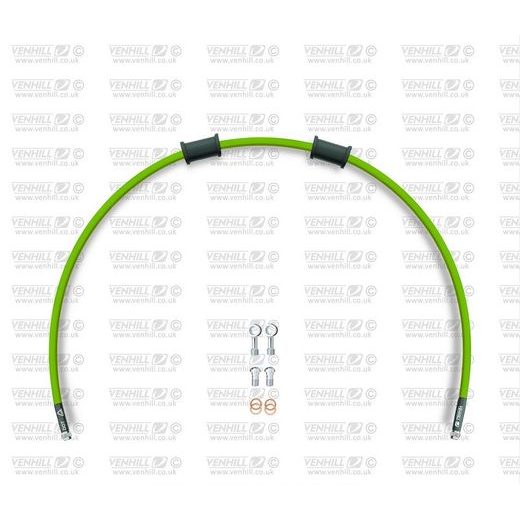 PRIEKINĖS STABDŽIŲ ŽARNELĖS KOMPLEKTAS VENHILL POWERHOSEPLUS HON-2001FS-GR (1 ŽARNELĖ RINKINYJE) GREEN HOSES, STAINLESS STEEL FITTINGS