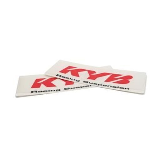 FF STICKER SET KYB KYB 170010000202 RACING SUSPENSION, RAUDONOS SPALVOS