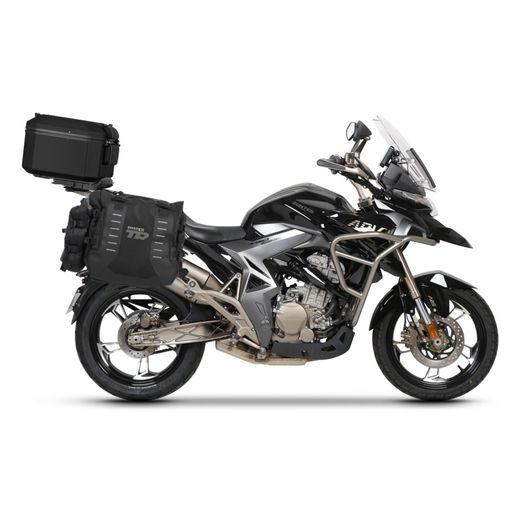 SET OF SHAD TERRA TR40 ADVENTURE SADDLEBAGS AND SHAD TERRA ALUMINIUM TOP CASE TR55 PURE BLACK, INCLUDING MOUNTING KIT SHAD ZONTES T310 ADVENTURE/T2-310 ADVENTURE