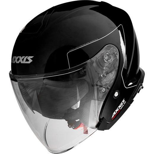 JET HELMET AXXIS MIRAGE SV ABS SOLID BLACK GLOSS, M DYDŽIO