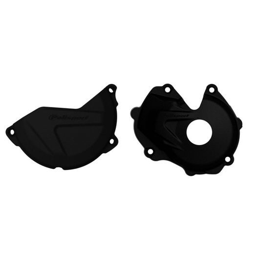 CLUTCH AND IGNITION COVER PROTECTOR KIT POLISPORT 90953, JUODOS SPALVOS