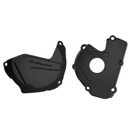 CLUTCH AND IGNITION COVER PROTECTOR KIT POLISPORT 90951, JUODOS SPALVOS