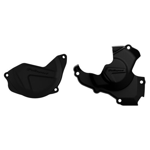 CLUTCH AND IGNITION COVER PROTECTOR KIT POLISPORT 90959, JUODOS SPALVOS