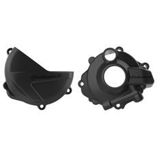 Clutch and ignition cover protector kit POLISPORT, melns