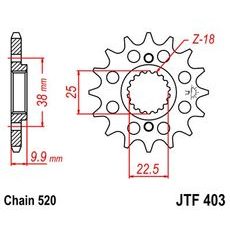 Priekšējais zobrats JT JTF 403-15 15T, 520